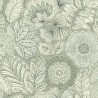 Casadeco|Papier peint fleurs exotiques vert effet textile|Imitation Tissu