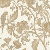 Casadeco|Vintage floral wallpaper beige with macaws|Wallpaper
