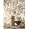 Casadeco|Papier peint fleurs vintage beige avec aras|Papier Peint