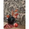 Casadeco|Papier peint fleurs vintage beige et noir avec aras|Papier Peint