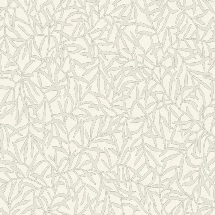 Casadeco|Papel pintado hojas bambú blanco gris, estilo Zen|Papel Pintado