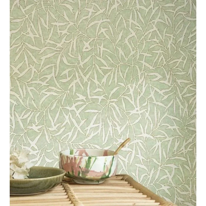 Casadeco|Papier peint style zen feuilles de bambou noir|Papier Peint