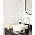 Casadeco|Zen style wallpaper with woven white bamboo|Raffia Imitation