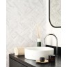 Casadeco|Zen style wallpaper with woven white bamboo|Raffia Imitation