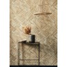 Casadeco|Papel pintado bambú tejido beige, estilo tropical|Imitacion Rafia
