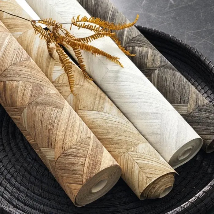 Casadeco|Tropical style wallpaper with woven beige bamboo|Raffia Imitation