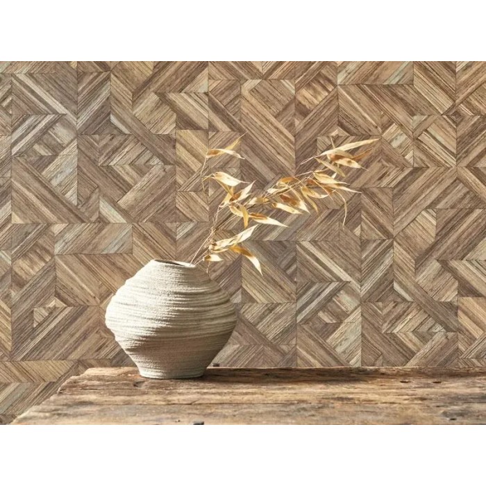 Papel pintado fibra bambú estilo oriental marrón - Casadeco Bali 88181368