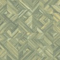 Casadeco|Tropical style wallpaper with woven green bamboo|Raffia Imitation