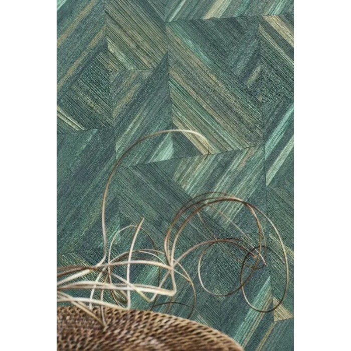 Casadeco|Oriental wallpaper with woven green bamboo|Tropical