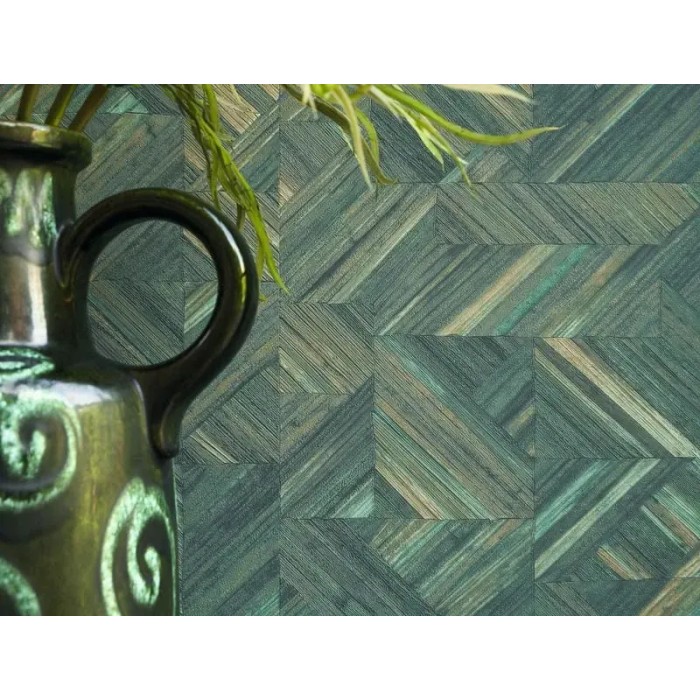 Casadeco|Papel pintado oriental bambú tejido verde|Tropical