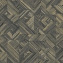 Casadeco|Tropical wallpaper with black and brown woven bamboo|Ethnic