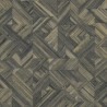 Casadeco|Tropical wallpaper with black and brown woven bamboo|Ethnic