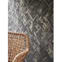 Casadeco|Tropical wallpaper with black and brown woven bamboo|Ethnic