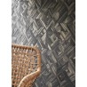 Casadeco|Tropical wallpaper with black and brown woven bamboo|Ethnic