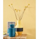 Casadeco|Plain wallpaper yellow, denim textile effect|Wallpaper
