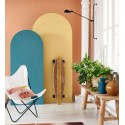 Casadeco|Papier peint uni orange, effet textile denim|Papier Peint
