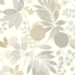Casadeco|Beige Hippie-Blumentapete|Tapeten