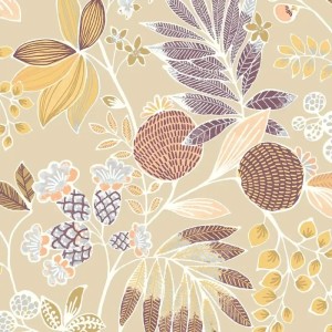 Casadeco|Hippie-chic floral wallpaper in mint green|Tropical