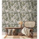 As Creation|Wallpaper nordic grey and green flowers and ferns|Scandinavian