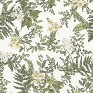 As Creation|Wallpaper nordic grey and green flowers and ferns|Scandinavian