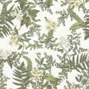 As Creation|Papier Peint fleurs et fougères blanc et vert|Scandinave