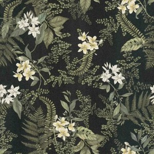 As Creation|Tapete nordische Blumen und Farne in Grau und Grün|Skandinavisch