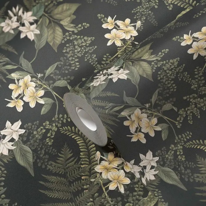 As Creation|Wallpaper flowers and ferns green floral style|Wallpaper