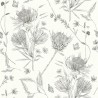 As Creation|Wallpaper white and gray floral butterflies|Romantic