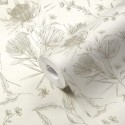 As Creation|Papier Peint fleurs papillons romantique blanc et vert|Papier Peint