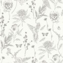 As Creation|Papier Peint fleurs oiseaux papillons romantique blanc|Romantique