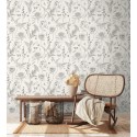 As Creation|Papier Peint fleurs oiseaux papillons romantique blanc|Romantique