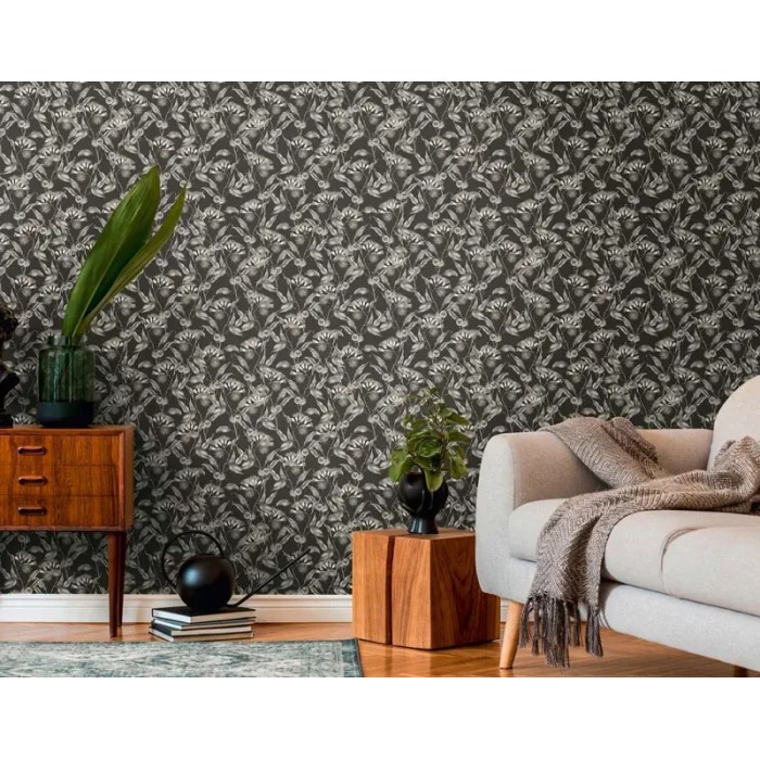 As Creation|Papel pintado plantas selvátivas blanco y negro|Papel Pintado