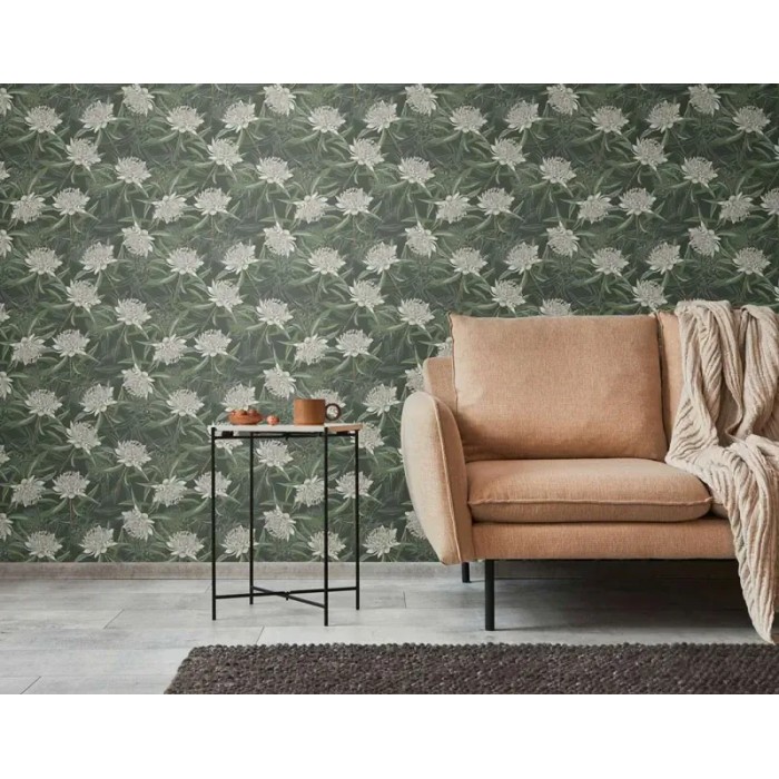 As Creation|Wallpaper green floral style chrysanthemums|Wallpaper