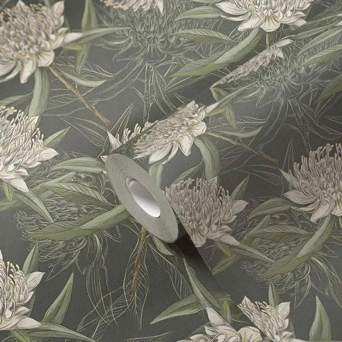 As Creation|Wallpaper green floral style chrysanthemums|Wallpaper