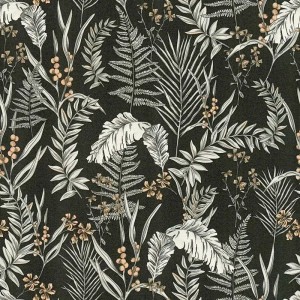 Papeldecor|Tropical fresh wallpaper with green palm trees and white background|Wallpaper
