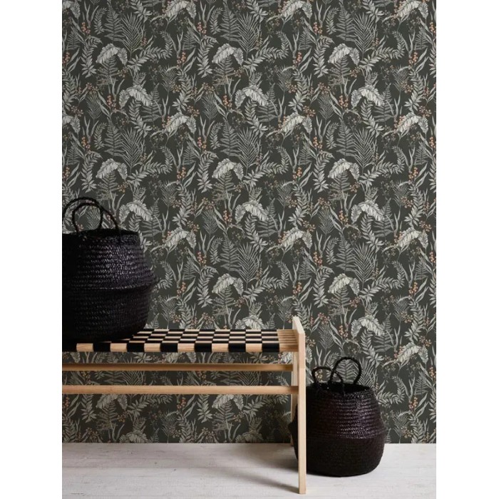 As Creation|Wallpaper with black floral print|Wallpaper