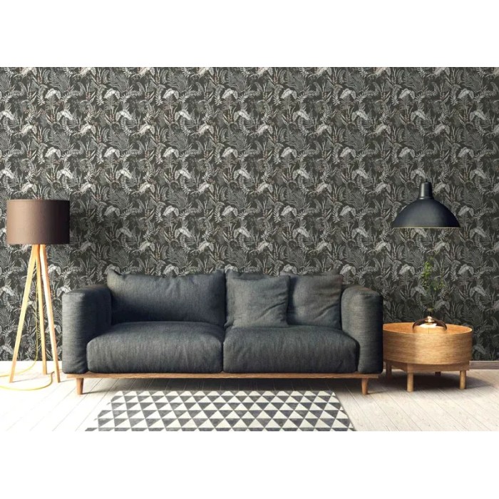 As Creation|Wallpaper with black floral print|Wallpaper