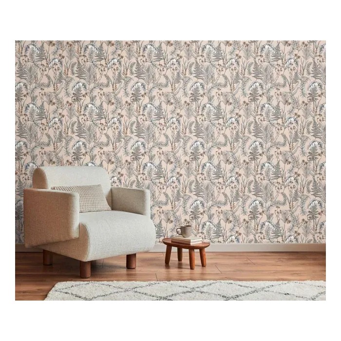 As Creation|Papier Peint imprimé style floral beige|Scandinave