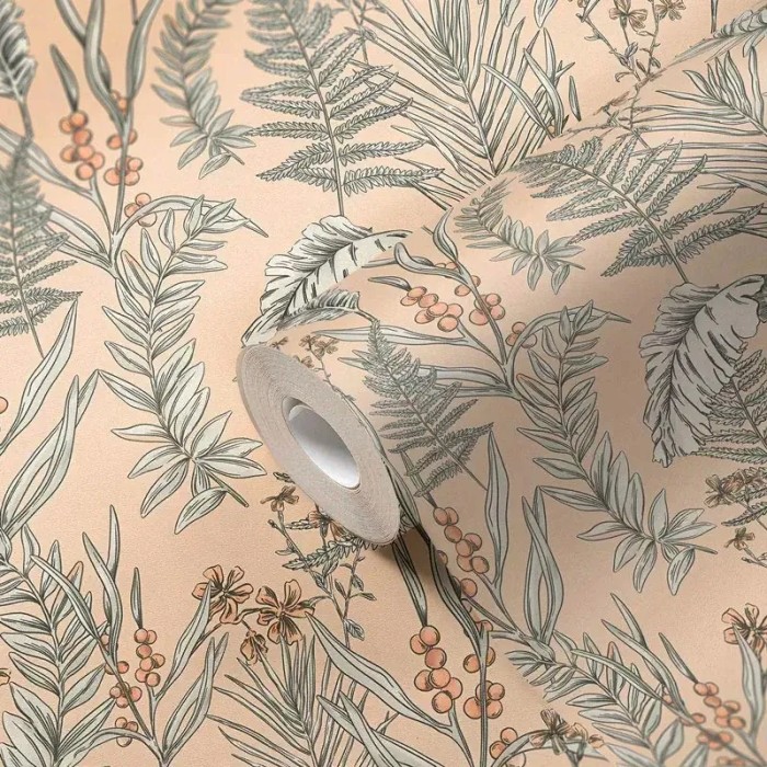 As Creation|Papier Peint imprimé style floral beige|Scandinave