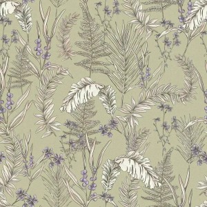 Papeldecor|Green wallpaper with elegant eclectic arches and shiny details|Wallpaper