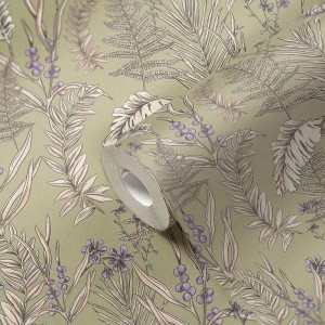 Papeldecor|Green wallpaper with elegant eclectic arches and shiny details|Wallpaper 2