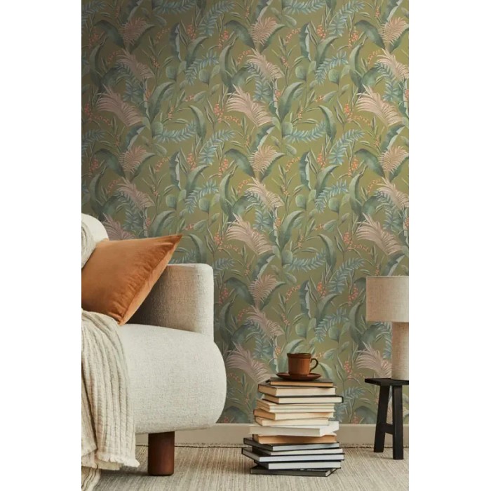 Papel pintado hojas grandes selvático verde - As Creation Drawn Into Nature 394363