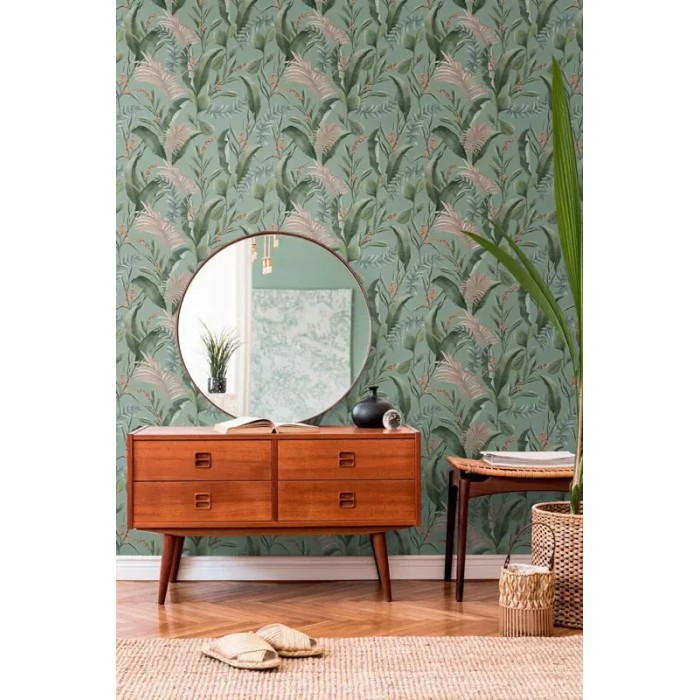 Papel pintado hojas grandes tonos verdes - As Creation Drawn Into Nature 394364