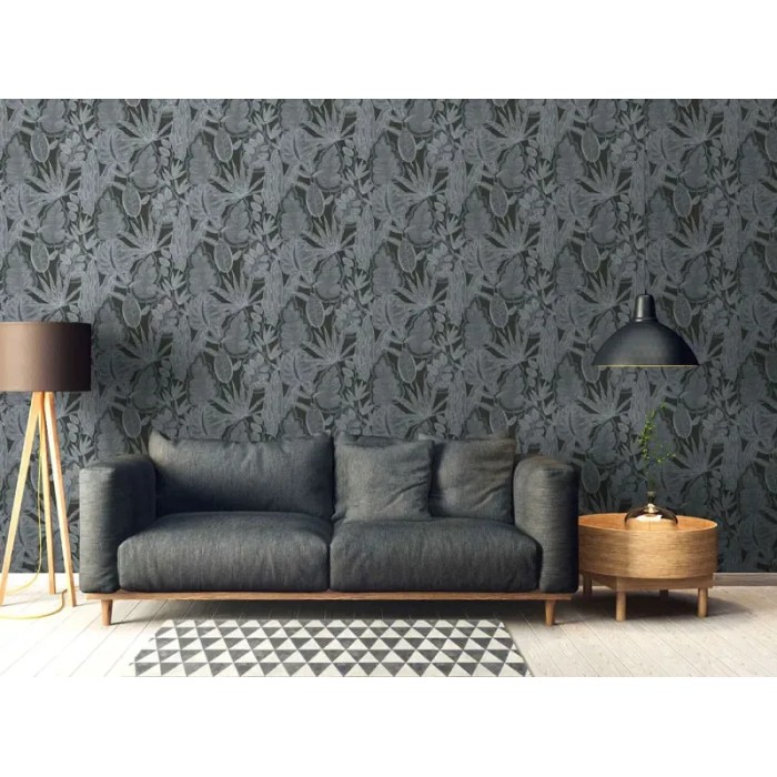 As Creation|Papel pintado estilo floral boho negro|Papel Pintado