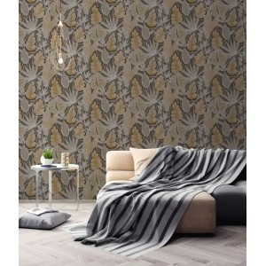 As Creation|Wallpaper boho floral style in terracotta brown|Ethnic 2