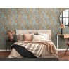 As Creation|Tapete im Boho-Stil mit floralen Mustern in Türkis und Gelb|Retro