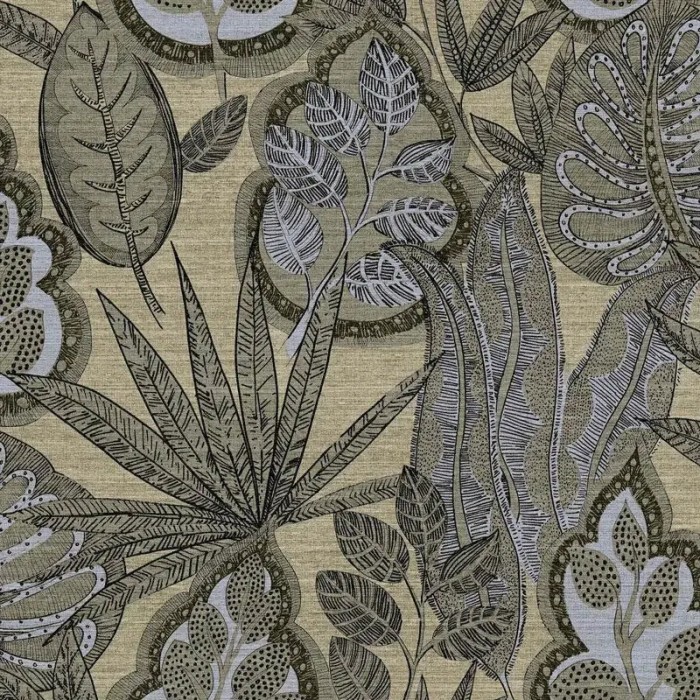 As Creation|Papel pintado estilo floral boho tonos marrón|Retro
