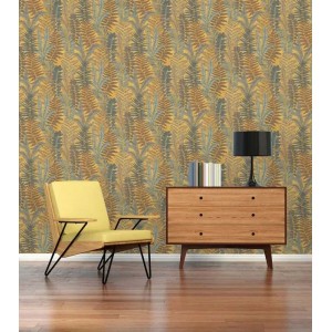 Casadeco|Papel pintado floral clásico con palmeras, aves tropicales y mariposas|Floral 2