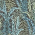As Creation|Papier Peint fougères arborescentes noires, bleues et vertes|Papier Peint
