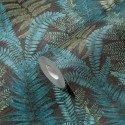As Creation|Wallpaper tree ferns in black, blue, and green|Wallpaper